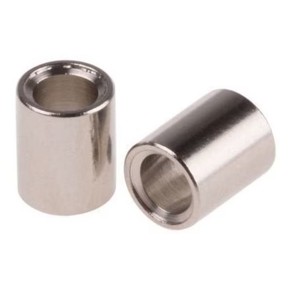 Round Spacer, #4 Screw Size, Nickel Plated Brass, 1/2 in Overall Lg, Newport Fasteners, Mfr#: 140804RSBN